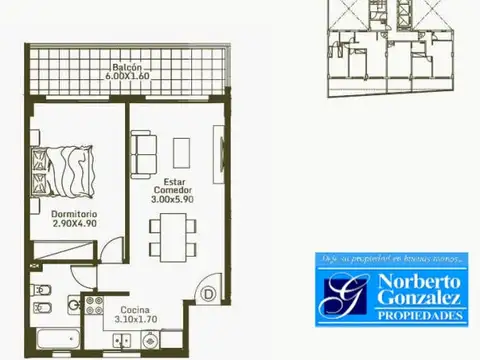 Departamento en Venta de Monoambiente