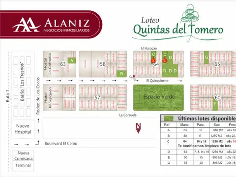 Terreno en Venta en Quintas del Tomero, USD 16.000