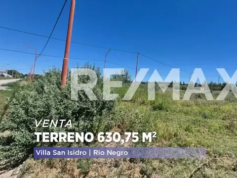VENTA Terreno 630,75m2 Villa San Isidro, Rio Negro