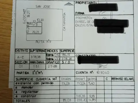 Terreno con PH aprobado.