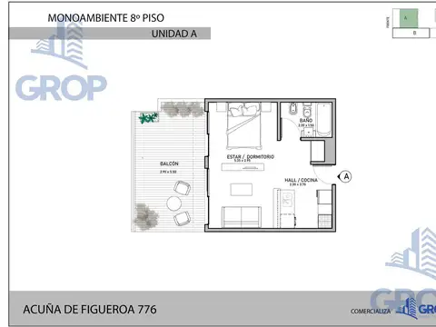Departamento en Venta en Almagro, USD 98.700