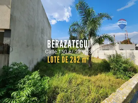 Lote en venta, en calle 150 Berazategui, de 282 m²