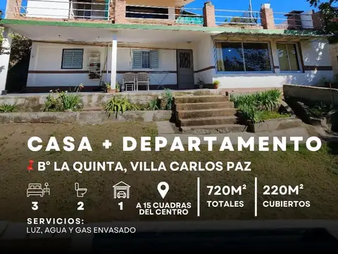 Venta Casa 3 Dormitorios Con Departamento En Barrio La Quinta, Villa Carlos Paz