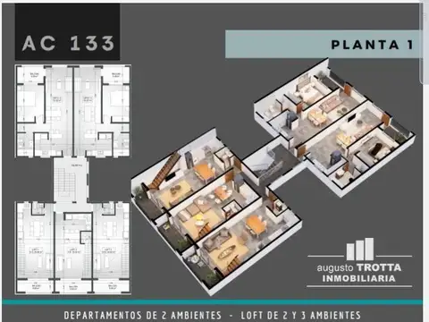 Departamento 3 ambientes con 1 baño