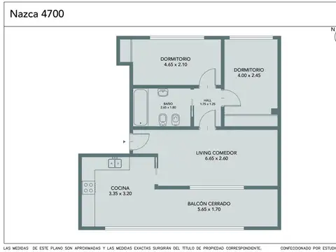 Departamento 3 ambientes con 1 baño