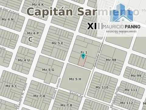 Terreno / Lote en venta de 1157m2 ubicado en Capitán Sarmiento
