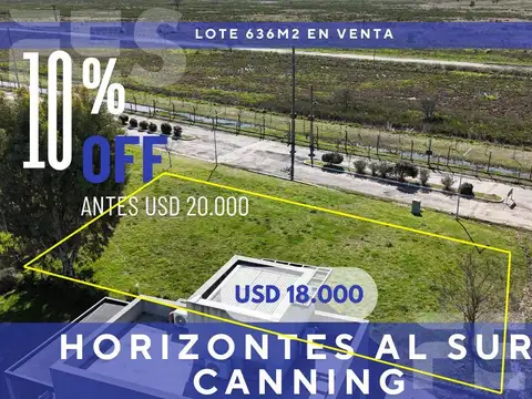 VENTA LOTE EN USD 22.000 HORIZONTES AL SUR OPORTUNIDAD