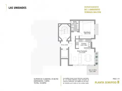 Departamento 2 ambientes con 1 baño