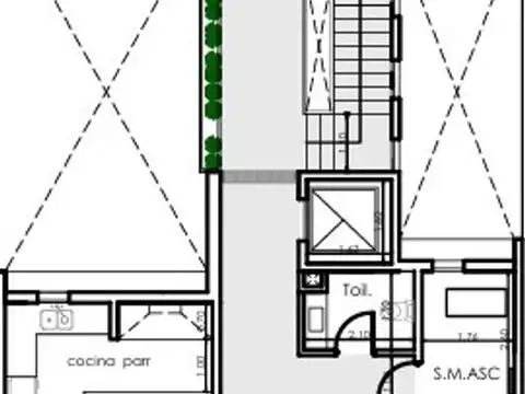 Departamento 2 ambientes con 1 baño