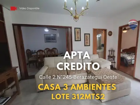 Venta de Casa 3 amb, calle 2 245 Berazategui O