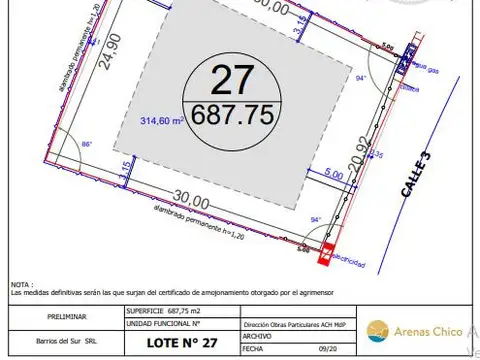 Lote Barrio Privado Arenas Chico
