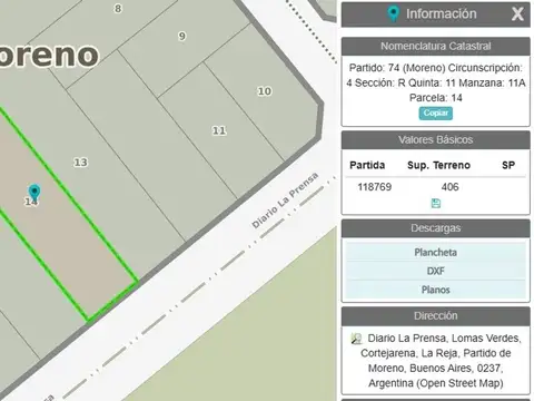 Terreno en Venta de 400,0 m2