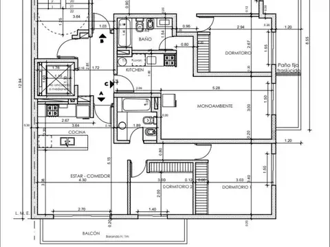 Departamento en Venta de 3 ambientes