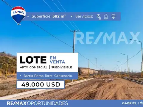 Lote en Esquina 592m2 Prima Terra - Apto Comercial