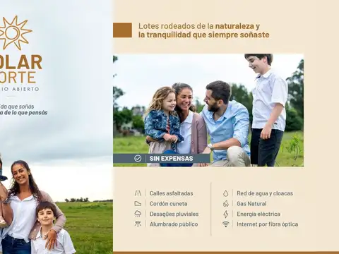 VENTA LOTE  BARRIO ABIERTO SOLAR NORTE