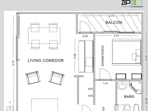 Departamento en Venta de 2 ambientes