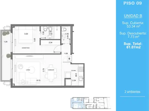 Departamento en Venta de 2 ambientes