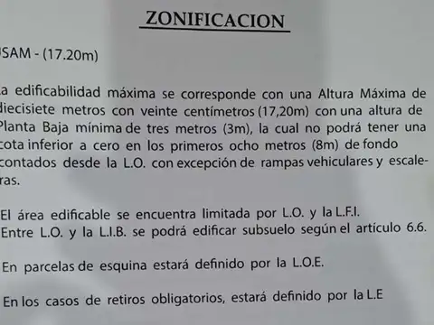 Terreno 166m2 Urquiza 1720 cerca Av Garay al  m2 construibles- Altura 17,20 USAM Plusvalía