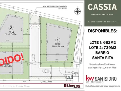 Terrenos /  Lotes En Barrio Exclusivo Cassia en San Isidro! en Pleno corazón del Barrio Santa Rita!