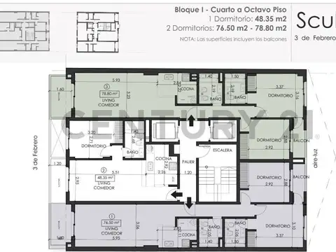 3 de Febrero 400, Piso 8