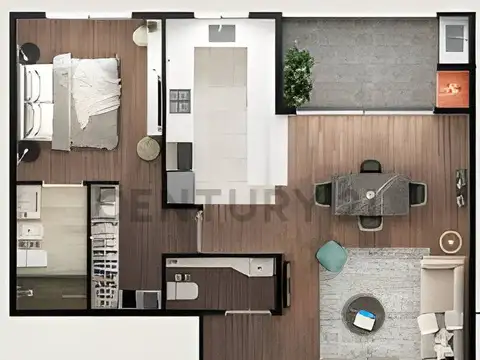 Departamento 3 ambientes con 1 baño