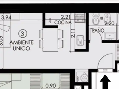 VENTA MONOAMBIENTE CON TERRAZA EXCLUSIVA. LOURDES