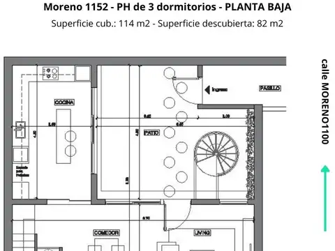 Depto Tipo Casa 5 ambientes con 3 baños