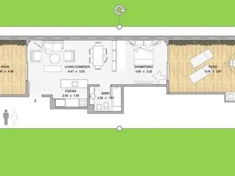 Excelente departamento con patio y parrilla