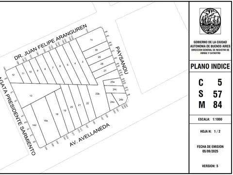 Terreno en Venta 45  mts Fondo