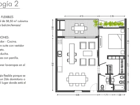 Departamento en Venta de 1 dormitorio