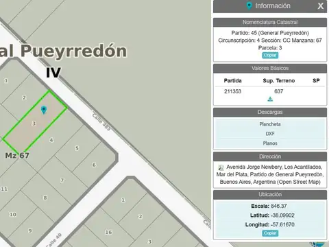 Terreno en Venta en Los Acantilados, USD 24.000