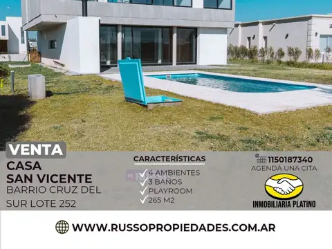 Venta casa  barrio Cruz Del Sur San Vicente 4 ambientes