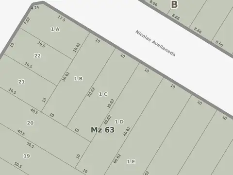 Terreno en Venta 10  mts Frente