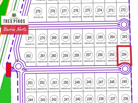 Terreno en Venta en Los Tres Pinos, USD 10.000