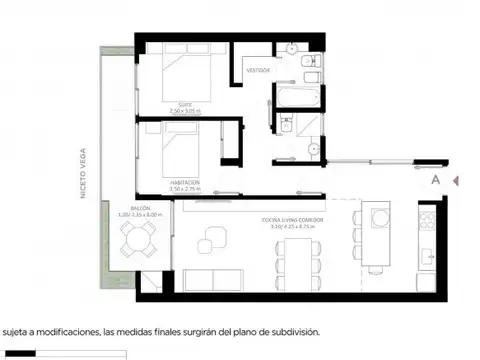 Departamento en Venta de 3 ambientes