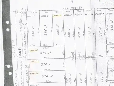 Terreno en Venta 34  mts Fondo