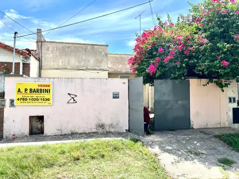 Martínez: Casa de 2 Ambientes y Taller Al Fondo: Lote de 8,66x31,26. a Refaccionar o Reciclar. Techo de Losa.