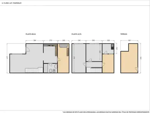 Depto Tipo Casa 3 ambientes con 1 baño