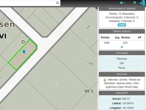 Terreno en Venta de 633,0 m2