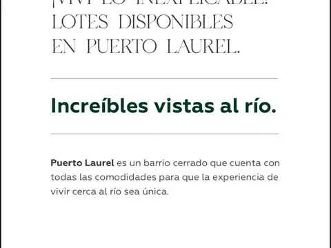 Terreno en barrio cerrado Puerto Laurel