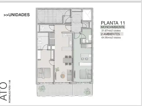 Departamento en Venta de 2 ambientes