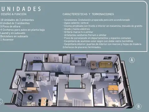 Departamento 2 ambientes con 1 baño