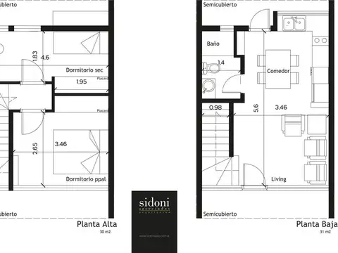 Departamento 3 ambientes con 1 baño