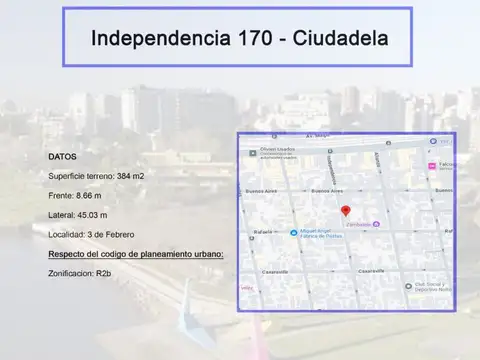 Terreno en Venta en Ciudadela, USD 115.000