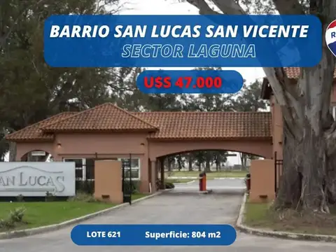 LOTE EN VENTA EN BARRIO SAN LUCAS FONDO A LAGUNA