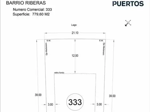 Terreno en venta - 780Mts2  - Puertos del Lago
