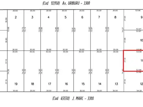 Terreno en Venta 54  mts Fondo