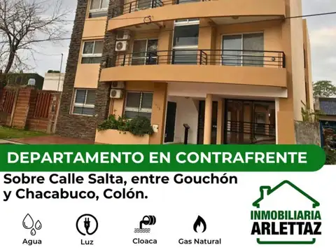 Departamento contra frente en venta