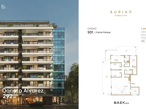 Departamento 5 ambientes con 3 baños