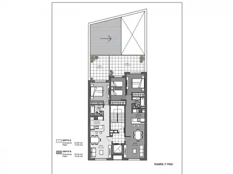 Departamento 2 ambientes con 1 baño